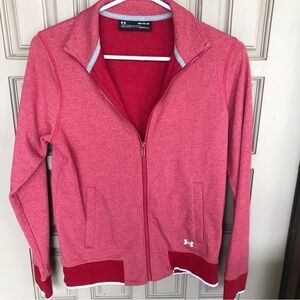 Under armor, zip front jacket, SzM ladies, contrast collar/cuffs red real nice
